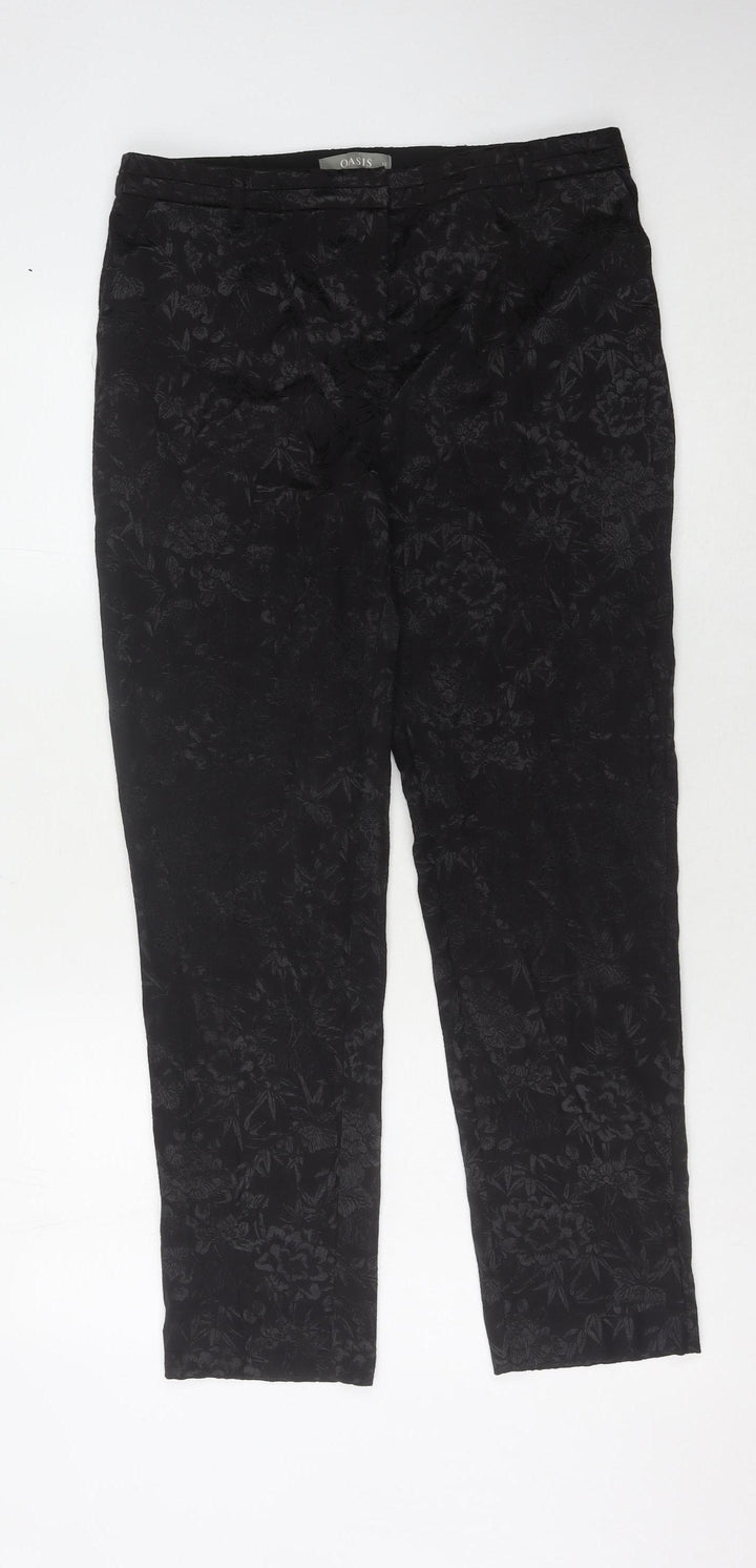 Oasis Women's Black Floral Trouser Size 12