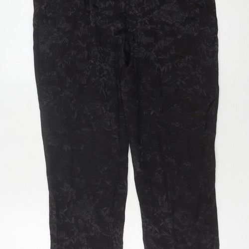 Oasis Women's Black Floral Trouser Size 12