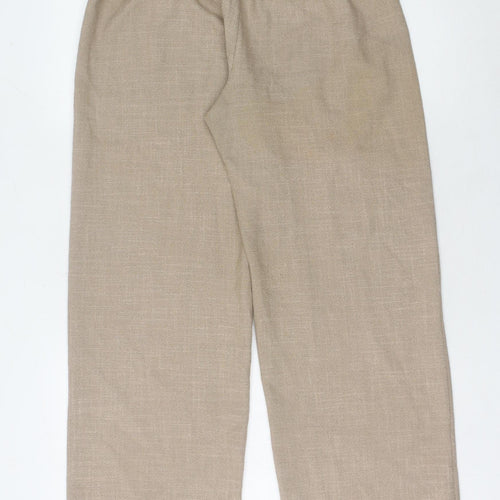 Saloos Women's Beige Wide-Leg Trousers, Size 12