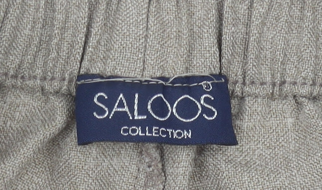 Saloos Women's Beige Wide-Leg Trousers, Size 12