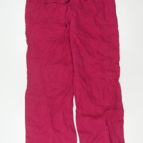 Marks and Spencer Women's Red Linen Trousers, Size 14
