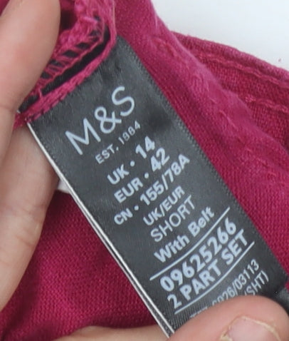 Marks and Spencer Women's Red Linen Trousers, Size 14