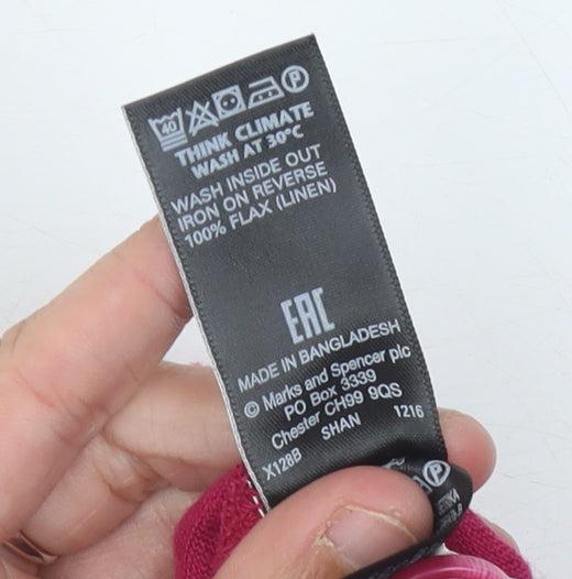 Marks and Spencer Women's Red Linen Trousers, Size 14