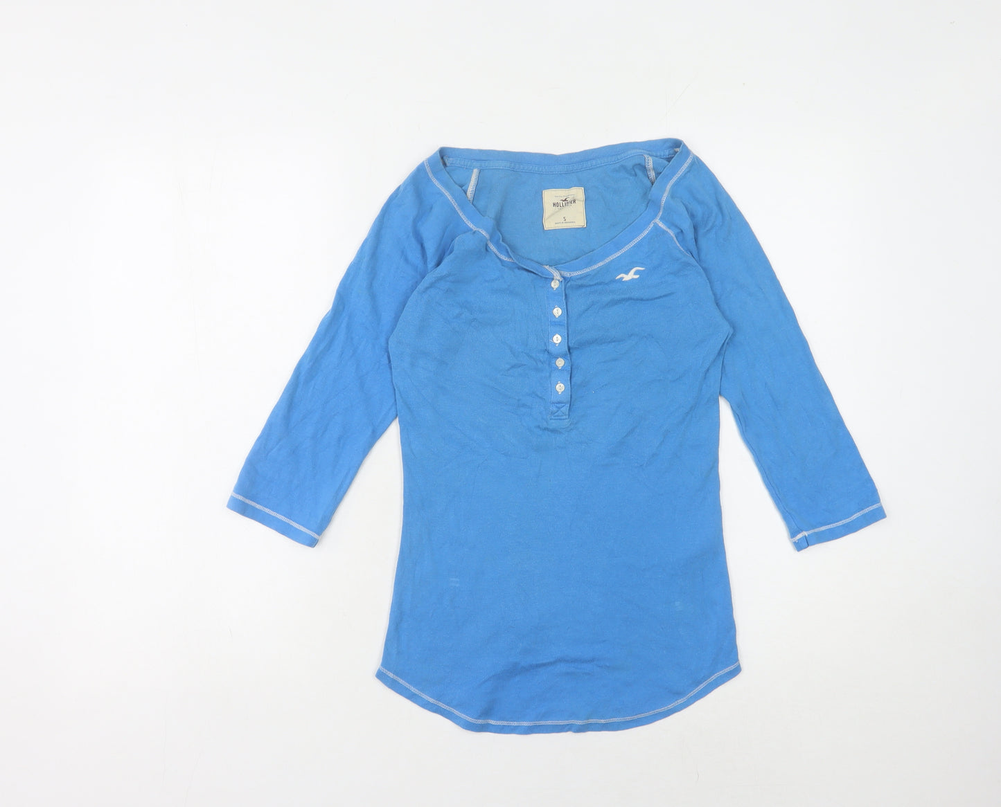 Hollister Women’s Blue Button-Up Henley Shirt, Size S