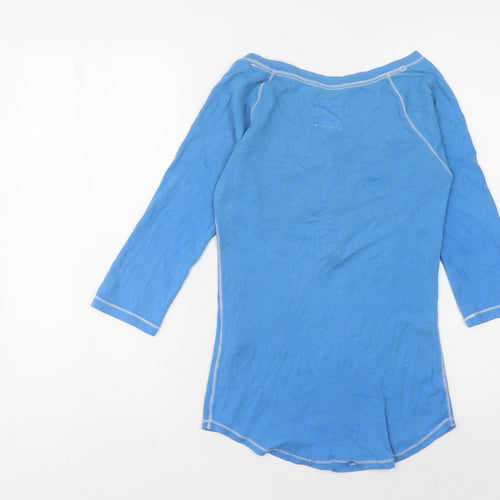 Hollister Women’s Blue Button-Up Henley Shirt, Size S