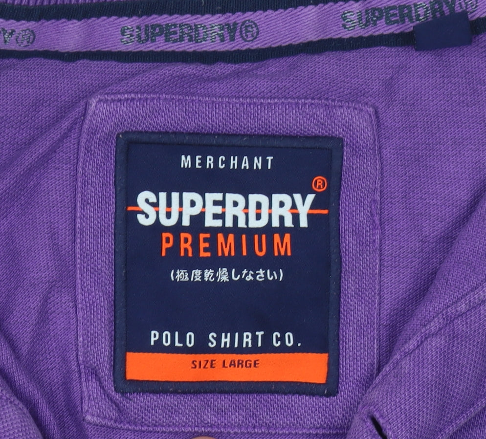 Superdry Men's Purple Polo Shirt L