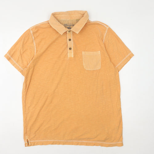 Debenhams Men's Orange Polo Shirt L, Short Sleeve
