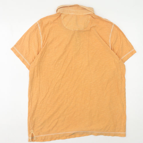 Debenhams Men's Orange Polo Shirt L, Short Sleeve