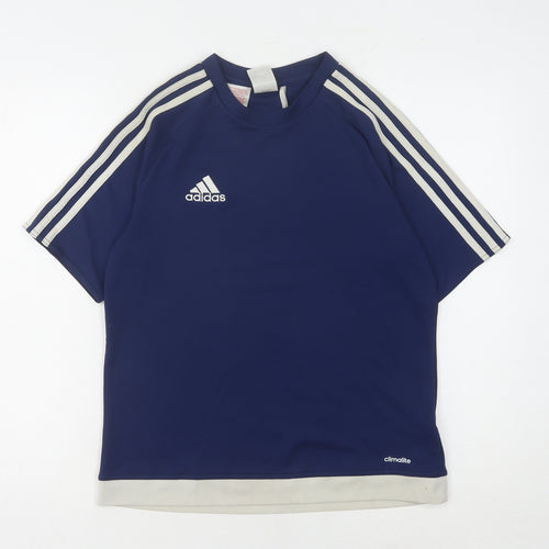 Adidas Boys Blue T-Shirt 13-14Y Gym Training Sports