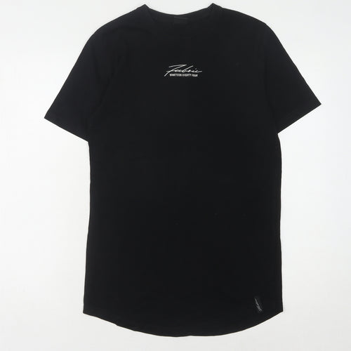 Fabric Men's Black Cotton T-Shirt XS Crew Neck