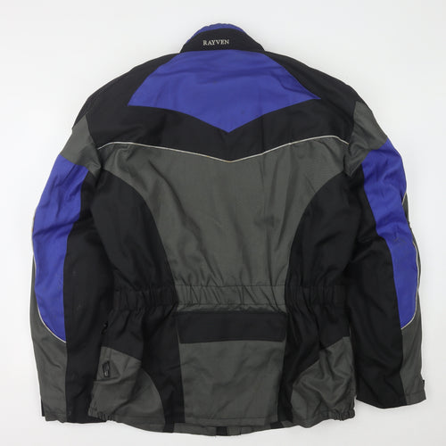 Rayven Men's Motorcycle Jacket 2XL Black Blue Grey