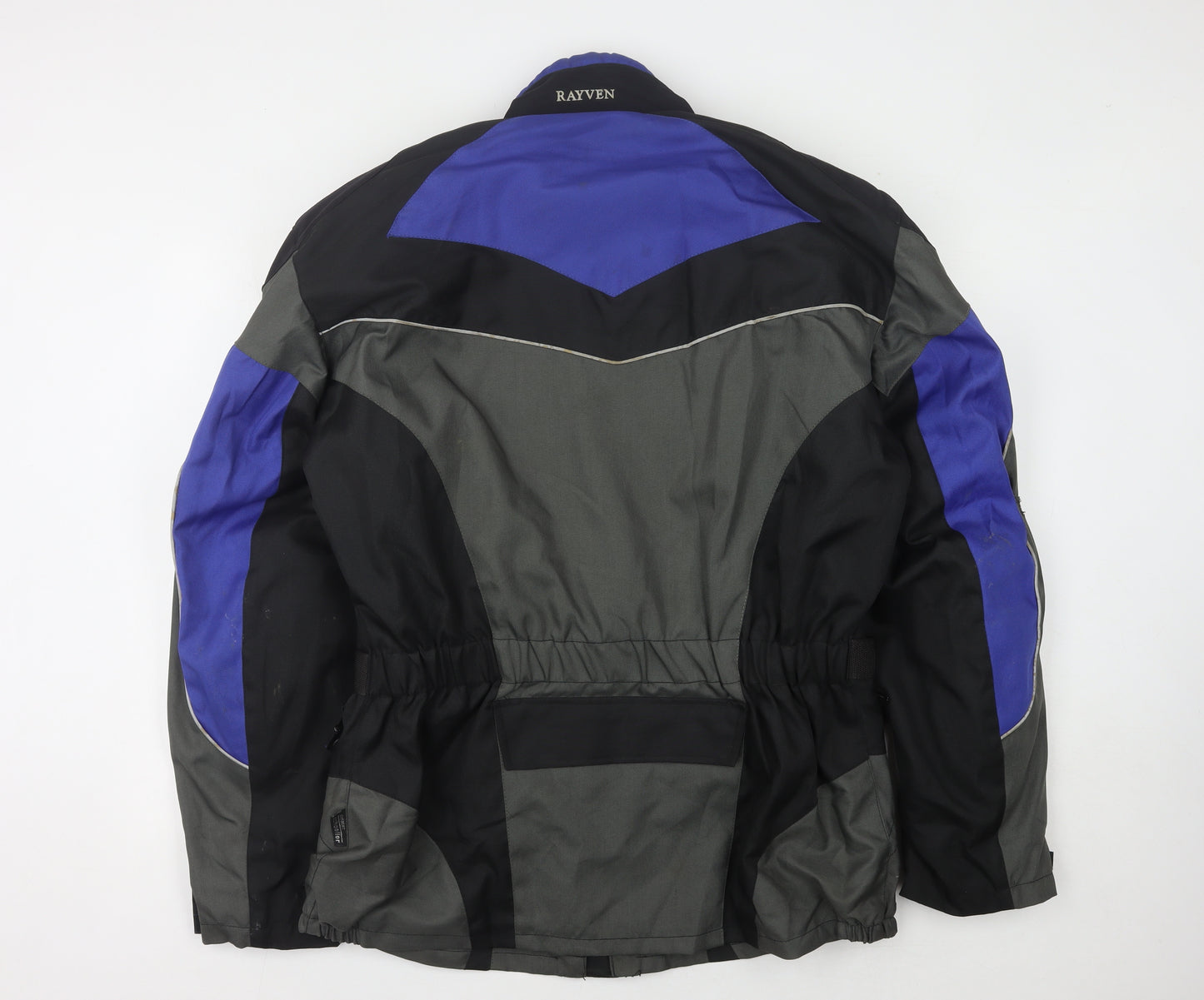 Rayven Men's Motorcycle Jacket 2XL Black Blue Grey