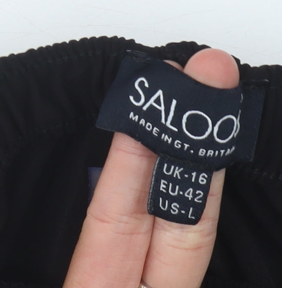 Saloo Women's Black Wide-Leg Trousers Size 16