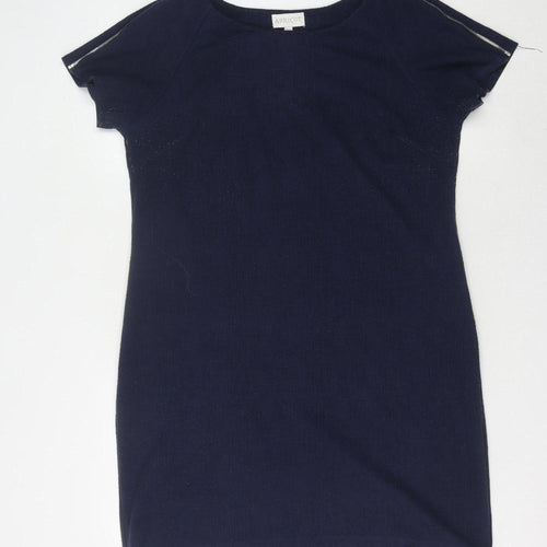 Apricot Women's Navy Blue Sheath Dress, UK 14, Short Sleeve