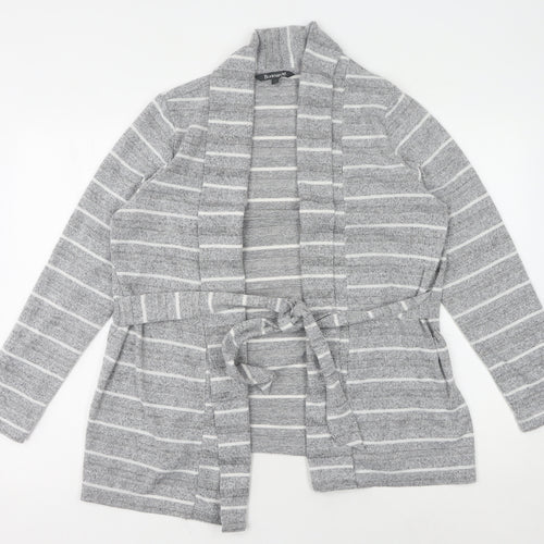 Bonmarché Women's Grey Striped Cardigan Size 14