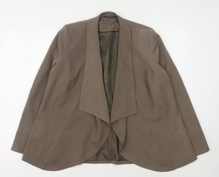 Bm Women's Brown Blazer Size 12 Lined Long Sleeve