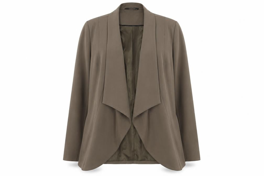 Front view of Bonmarché Women's Brown Blazer, size 12, Lined Long Sleeve