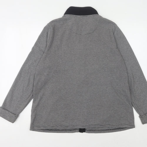 Bonmarché Women's Black Striped Full Zip Sweatshirt M