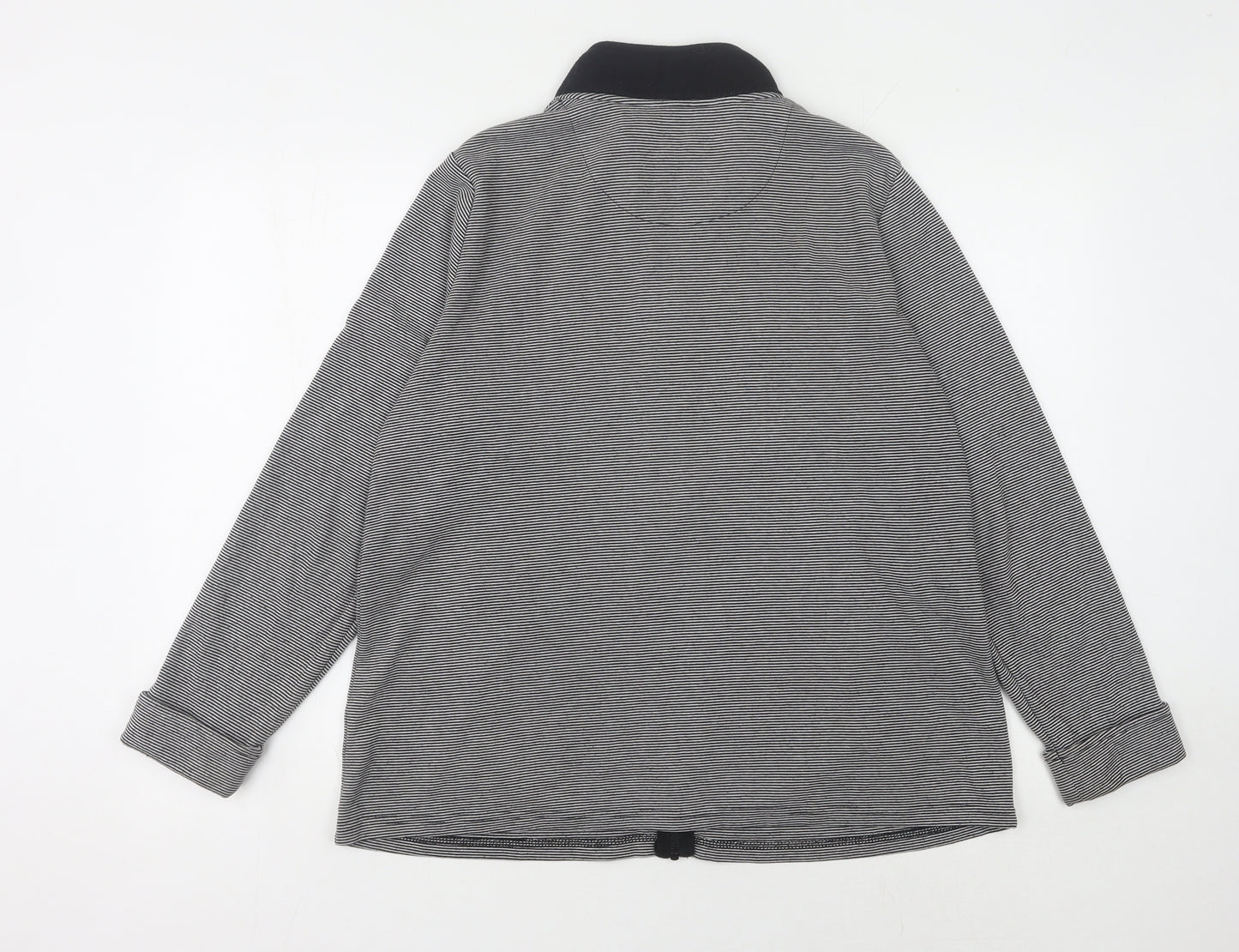 Bonmarché Women's Black Striped Full Zip Sweatshirt M