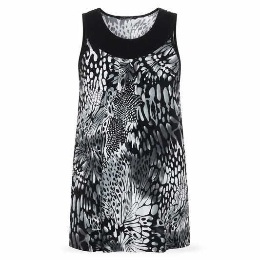 Front view of David Emanuel Women's Black Animal Print Dress, size 12