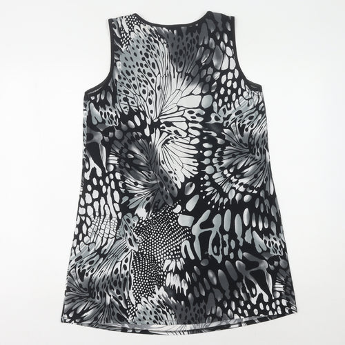 David Emanuel Women's Black Animal Print Dress Size 12