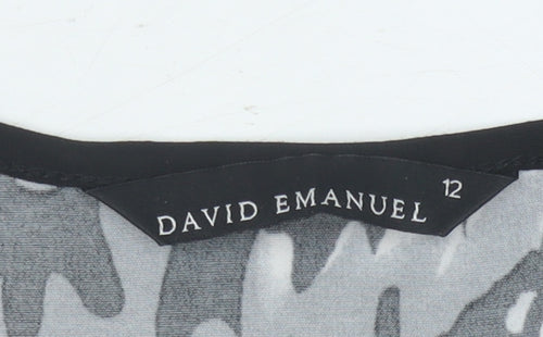 David Emanuel Women's Black Animal Print Dress Size 12
