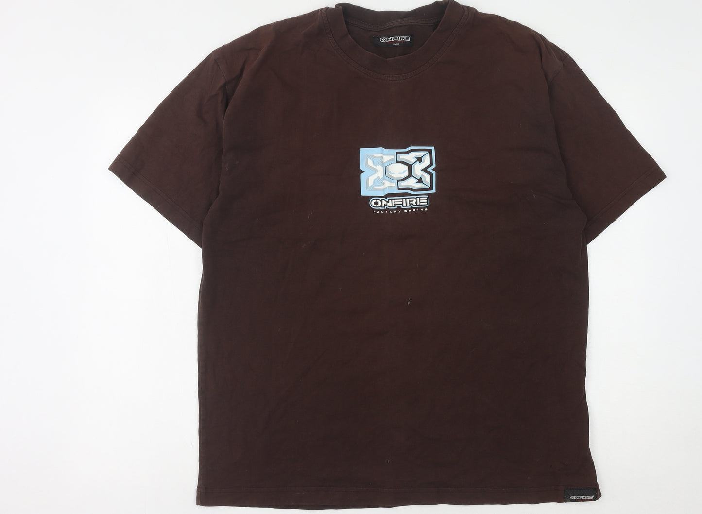 Onfire Men's XL Brown Racing Graphic T-Shirt
