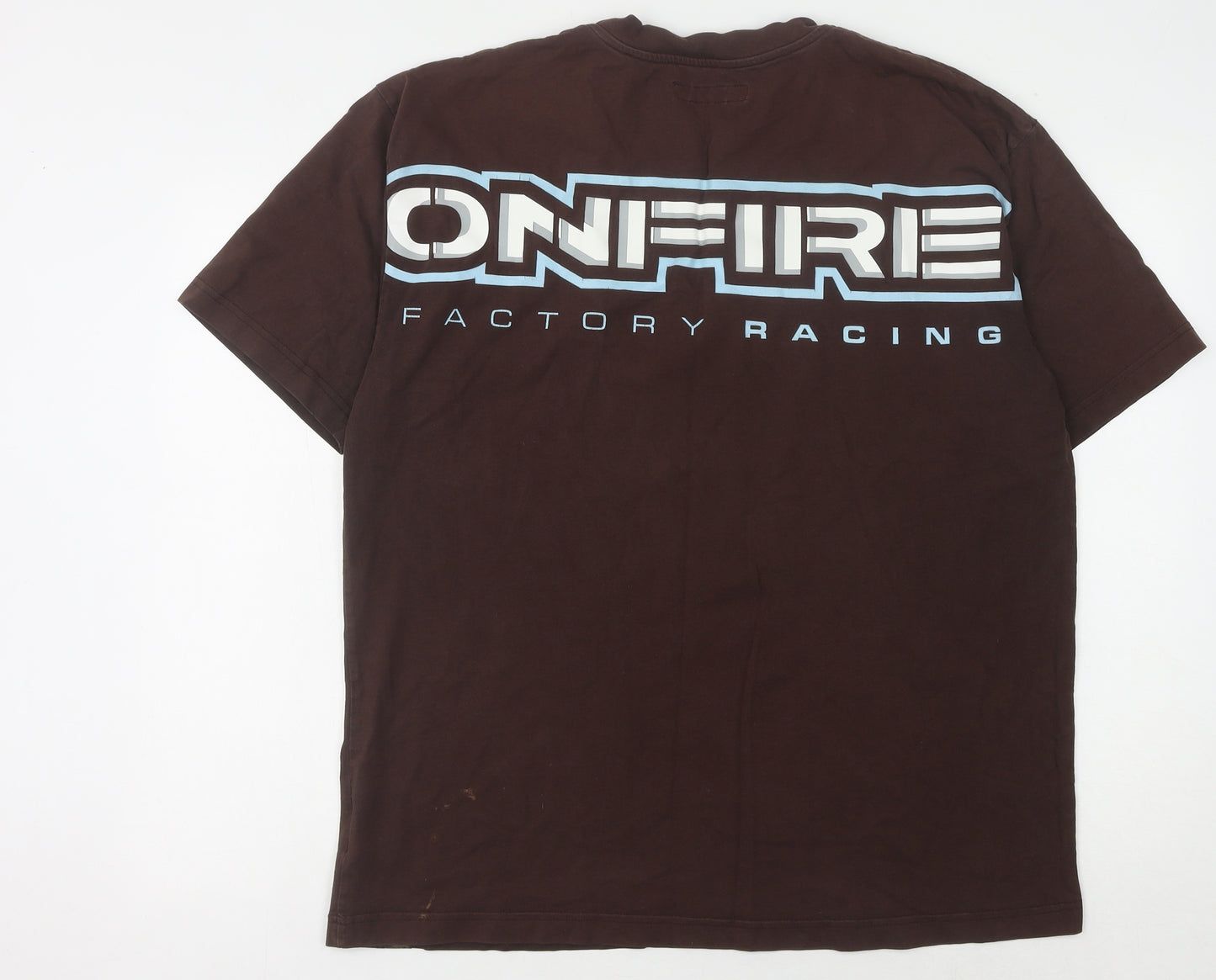 Onfire Men's XL Brown Racing Graphic T-Shirt