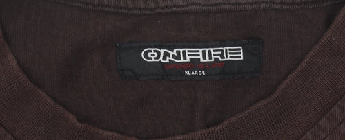 Onfire Men's XL Brown Racing Graphic T-Shirt