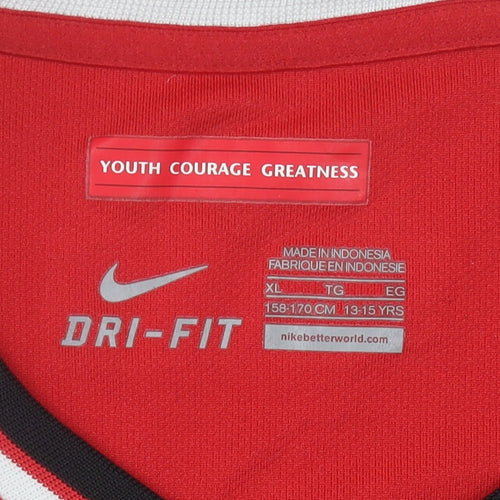 Nike Boys Red Football Jersey XL Polyester