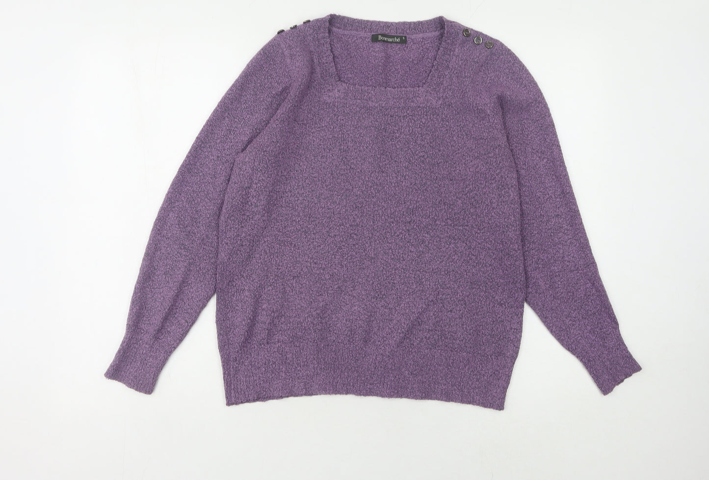 Bonmarché Women's Purple Square Neck Jumper