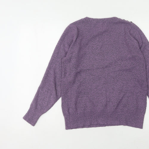 Bonmarché Women's Purple Square Neck Jumper