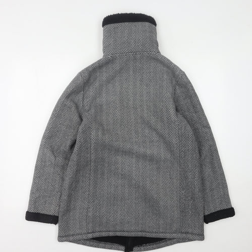 Bonmarché Women's Grey Herringbone Coat M