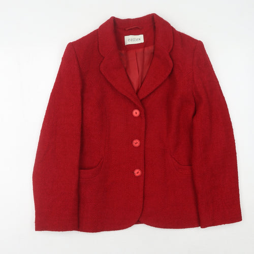 Eastex Women's Red Bouclé Blazer Size 10