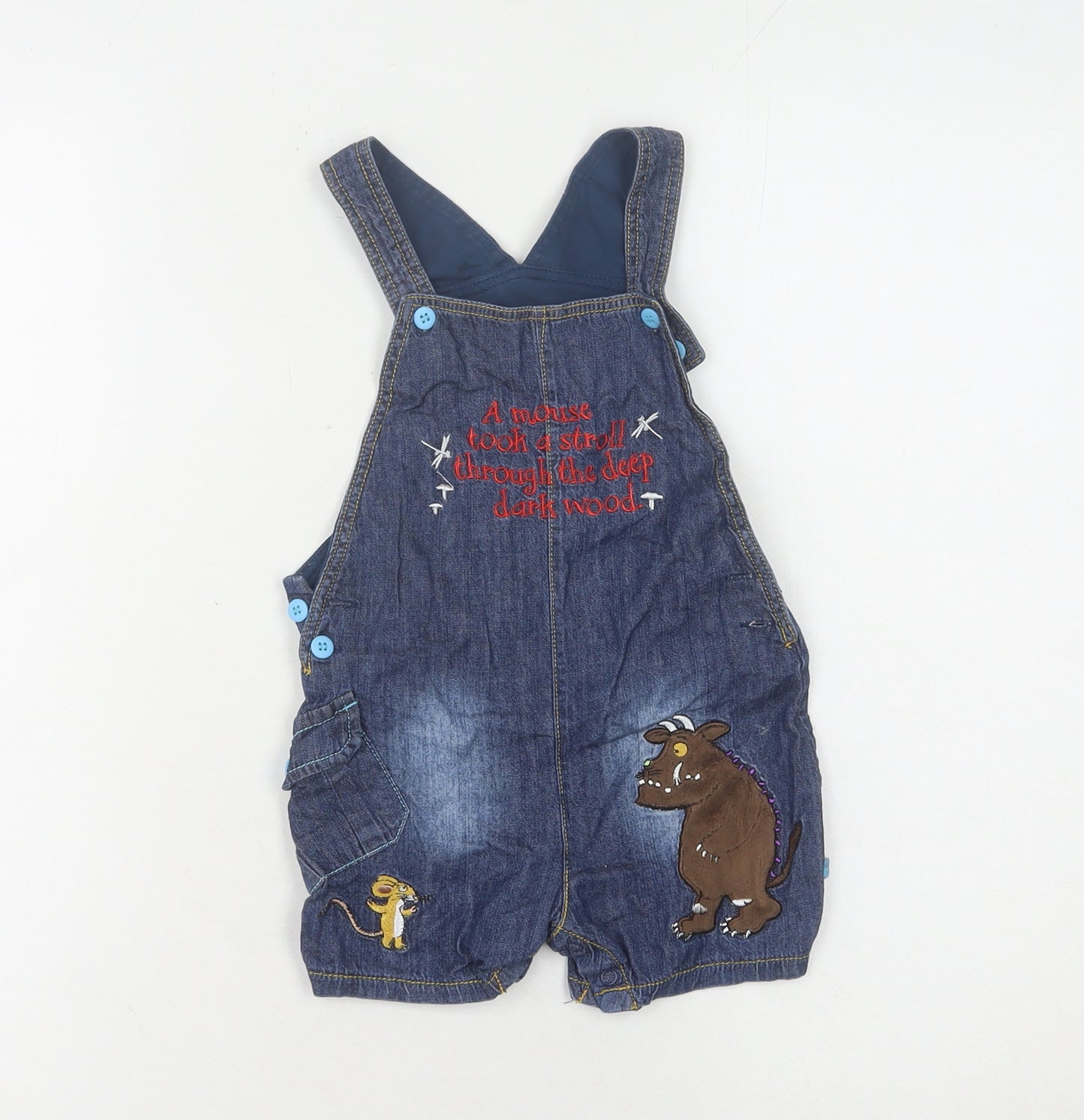 The Gruffalo Girls Blue Denim Dungaree Playsuit 12-18 Mths