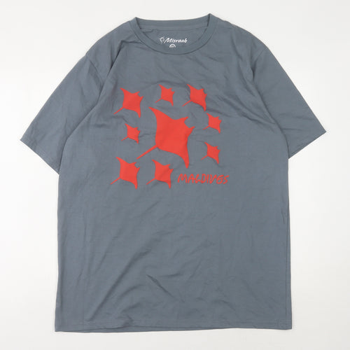 Misraab Men's 2XL Blue Graphic T-Shirt, Animals, Cotton