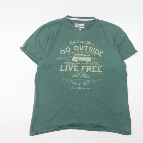 Fat Face Men's Green Outdoor T-Shirt - Medium
