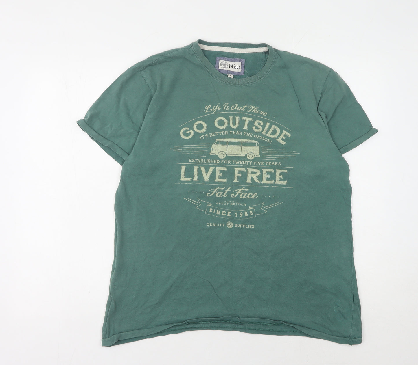 Fat Face Men's Green Outdoor T-Shirt - Medium