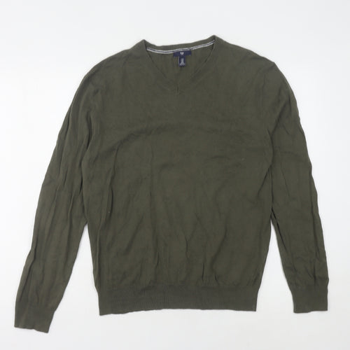 Gap Men's Green V-Neck Pullover Jumper M