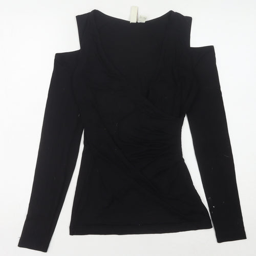 Body Flirt Women's Black XS Wrap Blouse