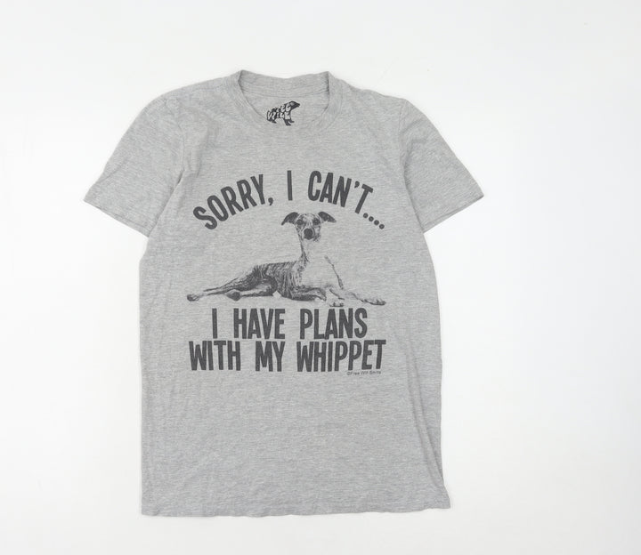 Free Will Unisex Grey Cotton T-Shirt, Size S