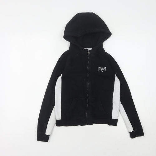 Everlast Boys Black Full Zip Hoodie 9-10 Years Casual Sportswear