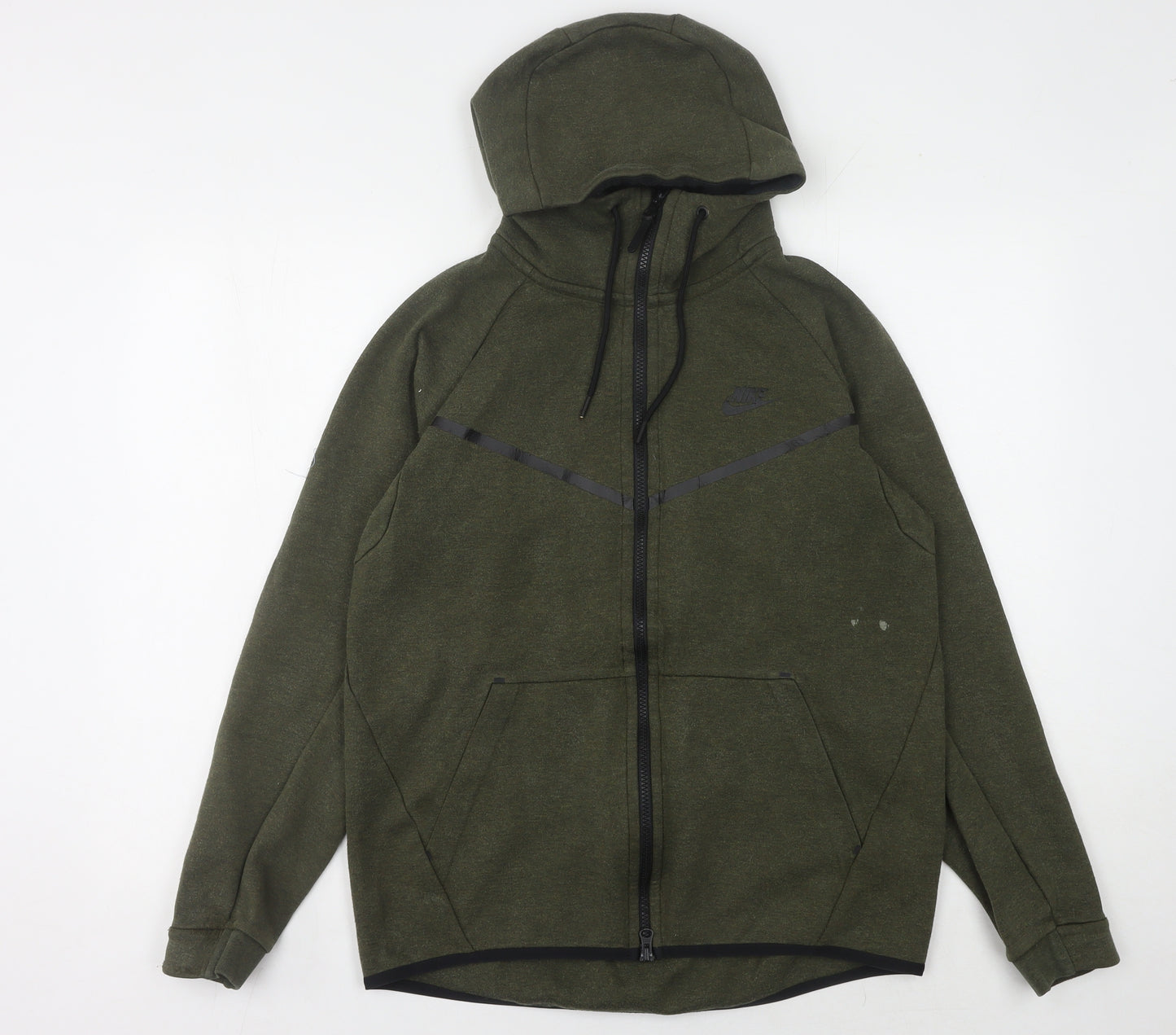 Nike Men's Green Zip Hoodie M Fleece Warm