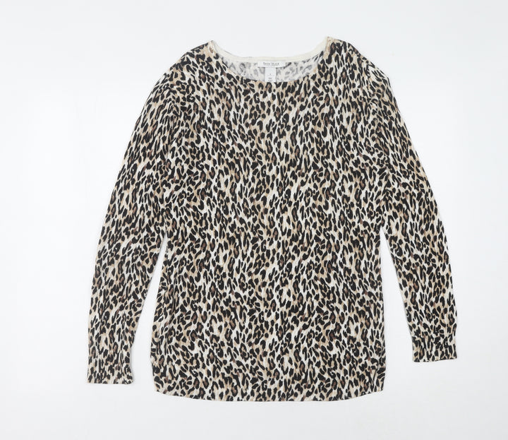 White House Black Market Women's Animal Print Pullover Jumper S