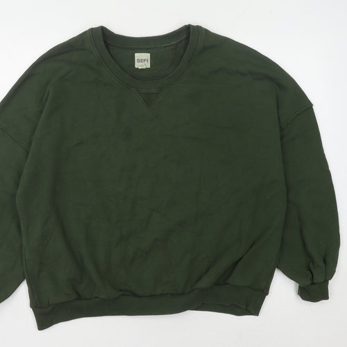 SEFI Green Unisex Sweatshirt, Size S, Casual Pullover