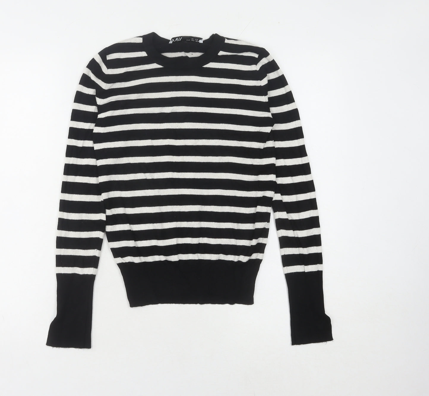 Zara Women Black Striped Pullover Jumper S