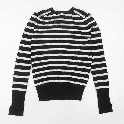 Zara Women Black Striped Pullover Jumper S