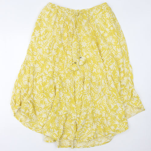 Thought Women's Yellow Floral Midi Skirt Size 14