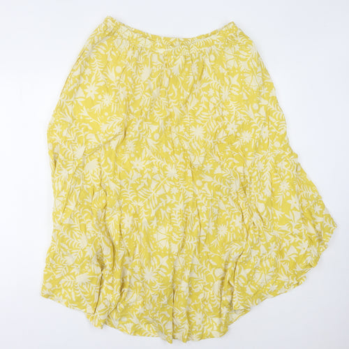 Thought Women's Yellow Floral Midi Skirt Size 14