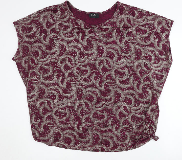 Klass Women's Multicoloured Geometric XL Tee